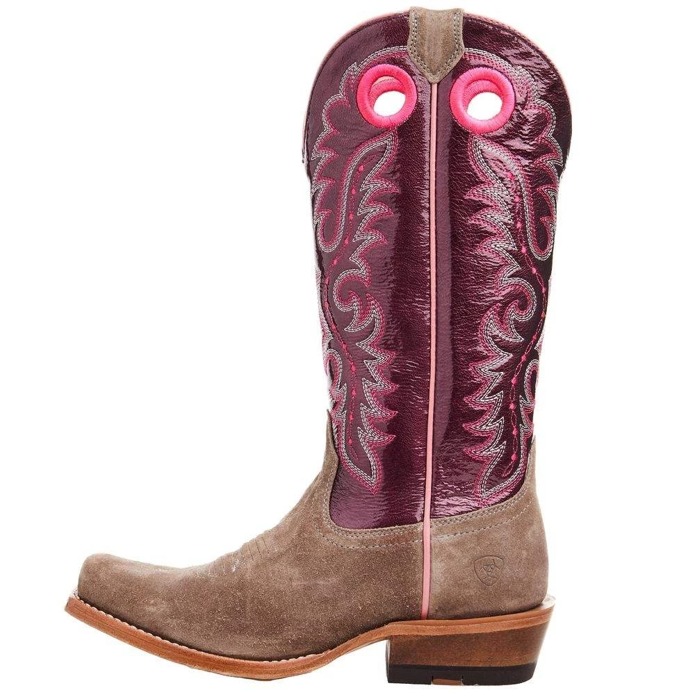 Ariat Women's Futurity Smokey Roughout/ Wine Patent 13 In Top Boot 2 Ariat Women's Futurity Smokey Roughout/ Wine Patent 13 In Top Boot - Image 2