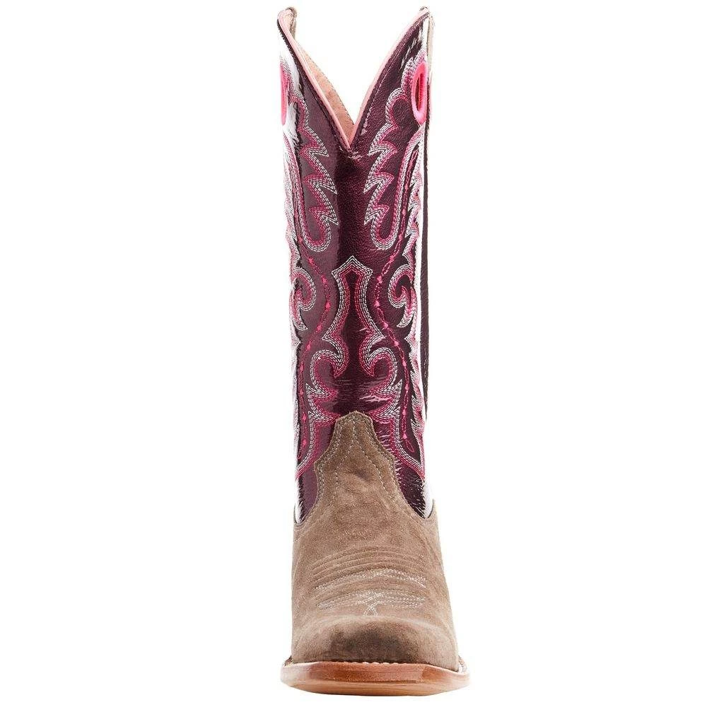 Ariat Women's Futurity Smokey Roughout/ Wine Patent 13 In Top Boot 5 Ariat Women's Futurity Smokey Roughout/ Wine Patent 13 In Top Boot - Image 5