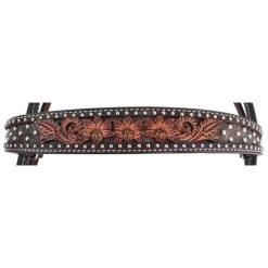 Circle Y Saddlery Dark Flash Arizona Flower Browband Headstall -Western Cowboy Equipment Store 1008 12 SC 2