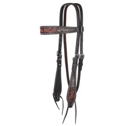 Circle Y Saddlery Dark Flash Arizona Flower Browband Headstall -Western Cowboy Equipment Store 1008 12 SC pg 20234