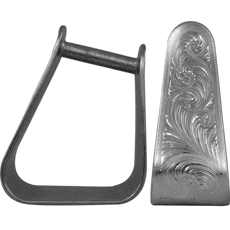 NRS Angled Engraved 3in Roper Stirrup 1 NRS Angled Engraved 3in Roper Stirrup