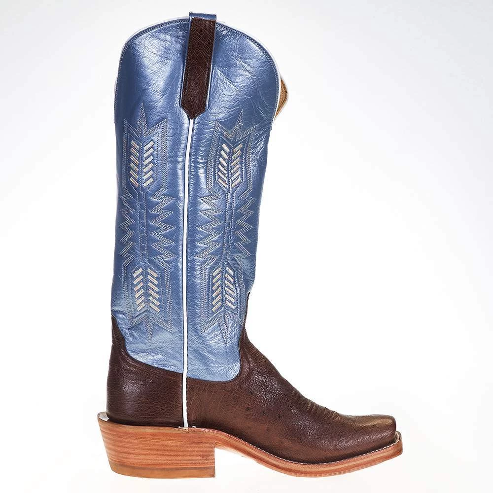 Rios Of Mercedes Women's Ride Ready KangoTobac Smooth Ostrich 15in. Blue Top Cowgirl Boot 5 Rios Of Mercedes Women's Ride Ready KangoTobac Smooth Ostrich 15in. Blue Top Cowgirl Boot - Image 5