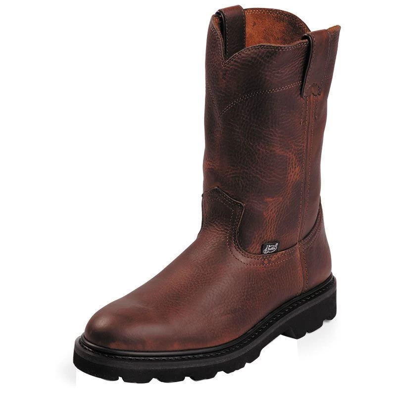 Justin Boots Mens Tan Premium 10in Top Work Boots WK4905 1 Justin Boots Mens Tan Premium 10in Top Work Boots WK4905