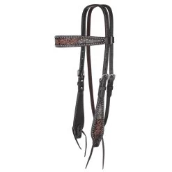 Circle Y Saddlery Dark Flash Arizona Flower Browband Headstall