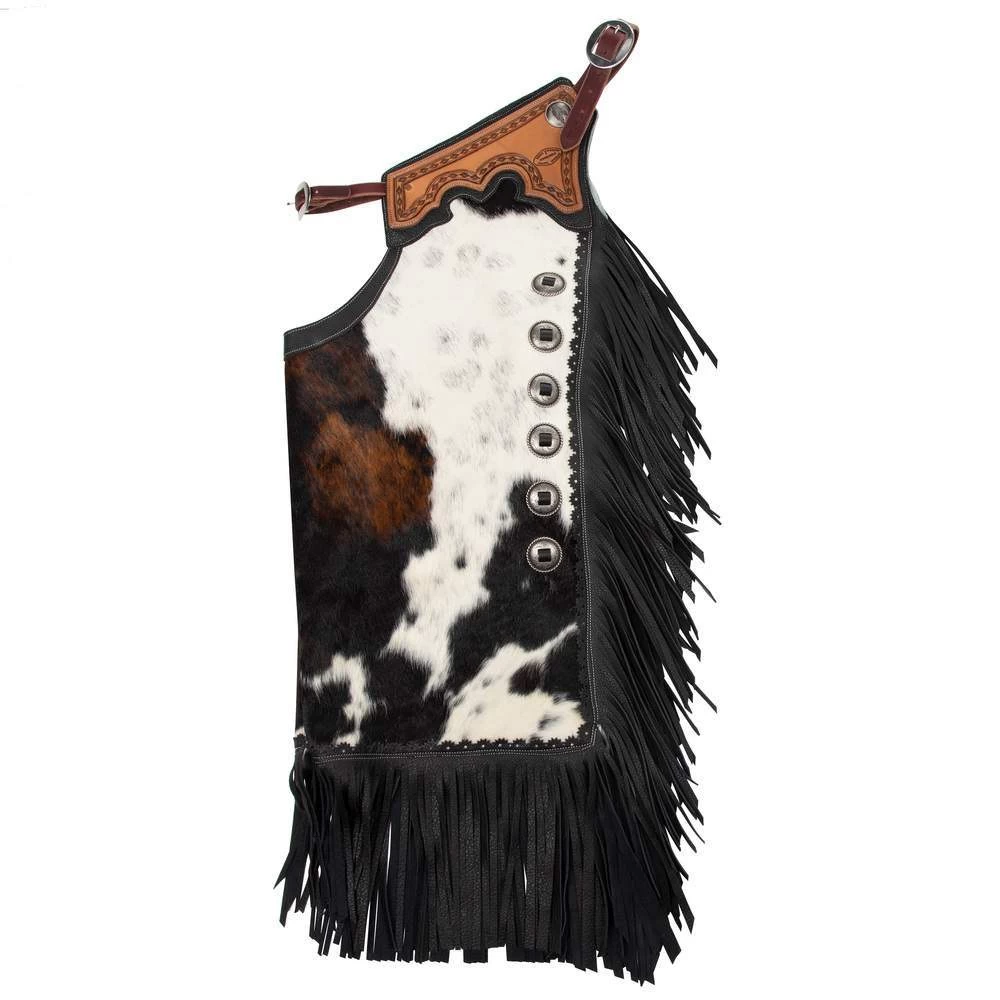 Rockin` Y Saddlery Adult Hair-On Cowhide Leather Chinks 1 Rockin` Y Saddlery Adult Hair-On Cowhide Leather Chinks