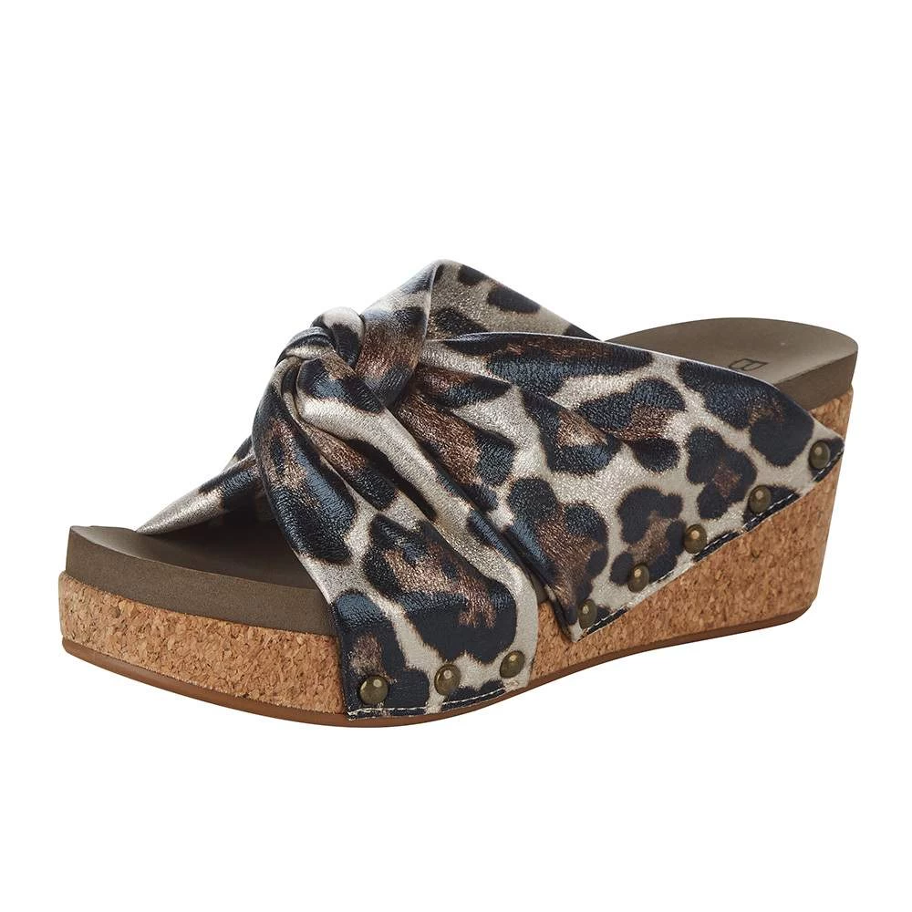 Corkys Footwear Women`s Corky's Cheerful Gold Cheetah Wedge 1 Corkys Footwear Women`s Corky's Cheerful Gold Cheetah Wedge