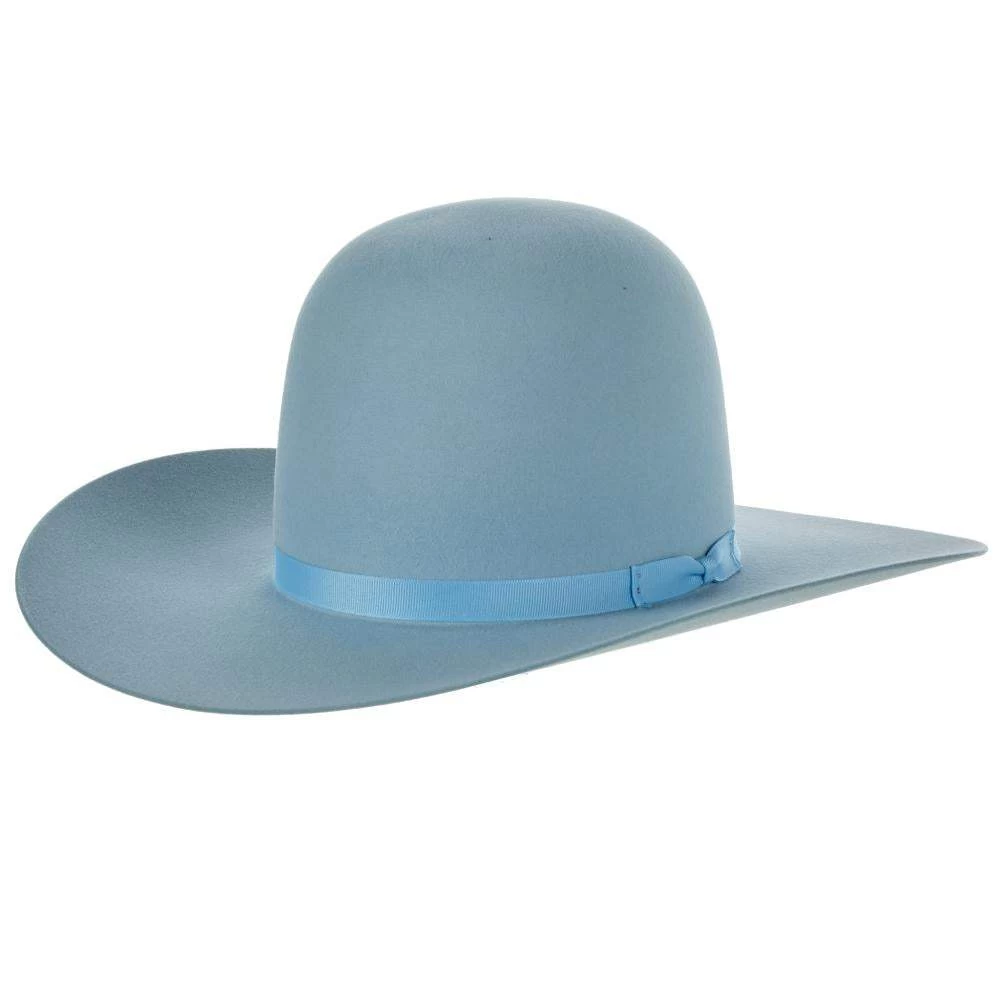 Rodeo King 7X Powder Blue 4 Inch Brim Open Crown Felt Hat 1 Rodeo King 7X Powder Blue 4 Inch Brim Open Crown Felt Hat