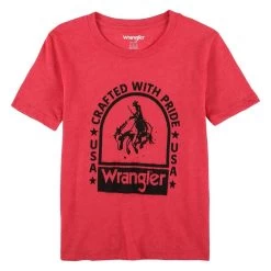 Wrangler Boy's Crafted With Pride Red Graphic Tee