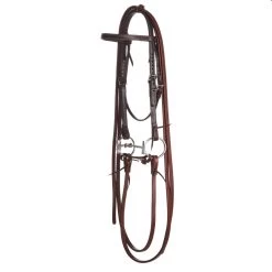 Nrs Tack Horse Bridle Set With Twisted Wire Dog Bone Snaffle Bit