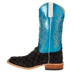 Anderson Bean Men's Matte Black Bass Boots 13in. Blue Luster Top Boot -Western Cowboy Equipment Store 323501 2