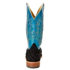 Anderson Bean Men's Matte Black Bass Boots 13in. Blue Luster Top Boot -Western Cowboy Equipment Store 323501 3