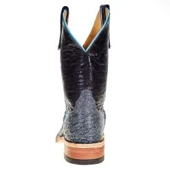 Anderson Bean Women's Denim Full Quill Ostrich 10 In. Black Embossed Top Cowgirl Boot -Western Cowboy Equipment Store 330762 3