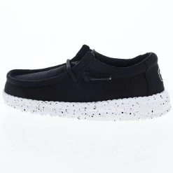 Heydude Toddler Hey Dude Wally Slub Black Canvas Casual Shoe -Western Cowboy Equipment Store 40029 001 03