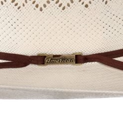 American Hats Ivory 8400 4 1/4in. Brim Rancher Crease Straw Cowboy Hat -Western Cowboy Equipment Store 8400RC2CCH0C42 3