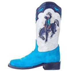 Corral Women`s Blue Suede Inlay Cowgirl Boot -Western Cowboy Equipment Store A4210 3