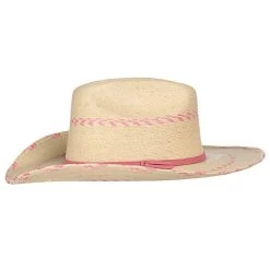 Atwood Hats Pink Pinto Palm Leaf Kid's Hat 5 Atwood Hats Pink Pinto Palm Leaf Kid's Hat -Western Cowboy Equipment Store ATW PINKPINTO 2