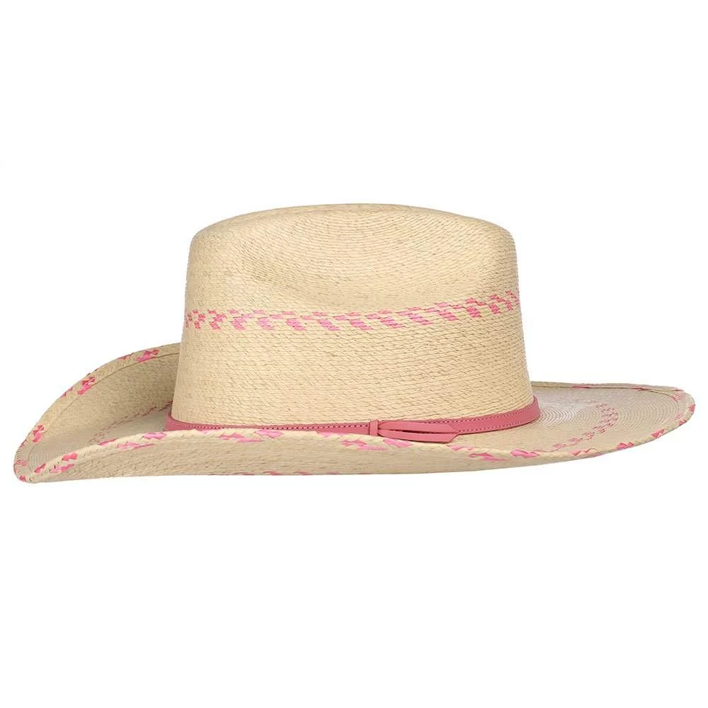 Atwood Hats Pink Pinto Palm Leaf Kid's Hat 3 Atwood Hats Pink Pinto Palm Leaf Kid's Hat - Image 3