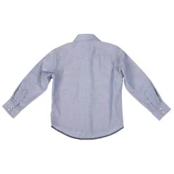 Wrangler Boys Cowboy Cut Blue Chambray Snap Shirt -Western Cowboy Equipment Store BW7013B 4
