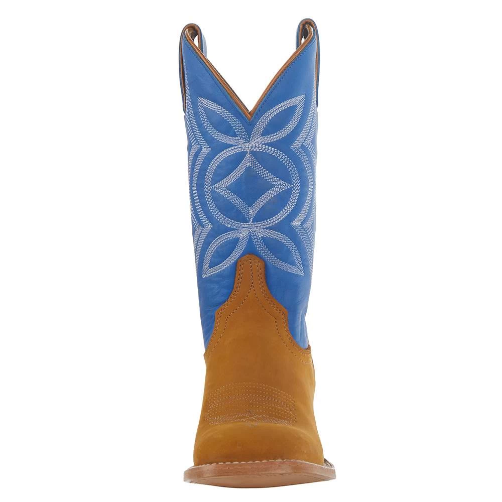 Justin Boots Women's Hayes Tan 11` Blue Square Toe Boot 2 Justin Boots Women's Hayes Tan 11` Blue Square Toe Boot - Image 2