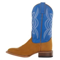 Justin Boots Women's Hayes Tan 11` Blue Square Toe Boot 7 Justin Boots Women's Hayes Tan 11` Blue Square Toe Boot -Western Cowboy Equipment Store JP2601 3