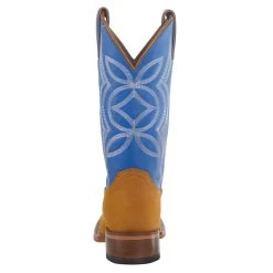 Justin Boots Women's Hayes Tan 11` Blue Square Toe Boot 8 Justin Boots Women's Hayes Tan 11` Blue Square Toe Boot -Western Cowboy Equipment Store JP2601 4