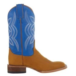 Justin Boots Women's Hayes Tan 11` Blue Square Toe Boot 9 Justin Boots Women's Hayes Tan 11` Blue Square Toe Boot -Western Cowboy Equipment Store JP2601 5