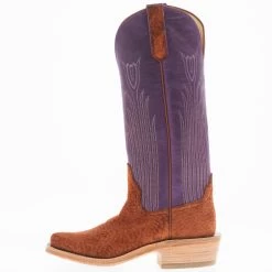 Rios Of Mercedes Women's Rust Carpincho Violet Buffamonte Top Boot -Western Cowboy Equipment Store RIOS 106 03